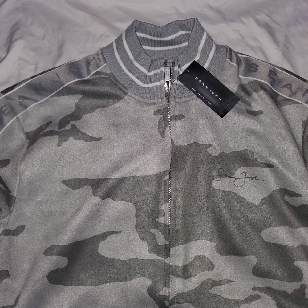 Sean John Logo Taping Neoprene Men's Track Jacket